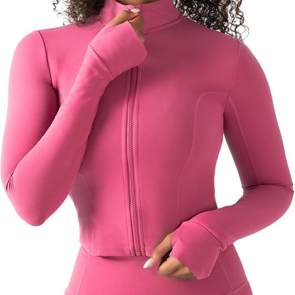 Women's Beach Party UltraLuxe Cropped Full Zip Athleisure Jacket with 4-Way Stre - Picture 1 of 6